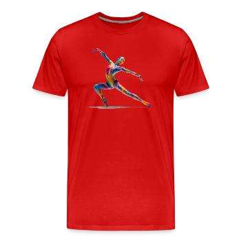 Explosion de couleurs danseuses en flux - T-shirt bio Premium Homme - rouge - Devant - Damien (186cm)