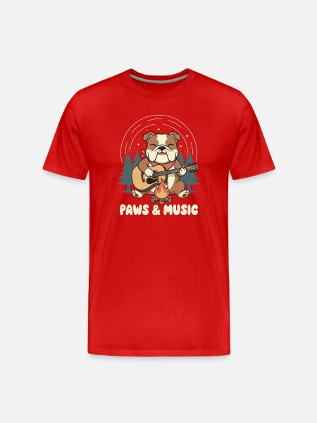 Paw music at the campfire - Men's Premium Organic T-Shirt - red