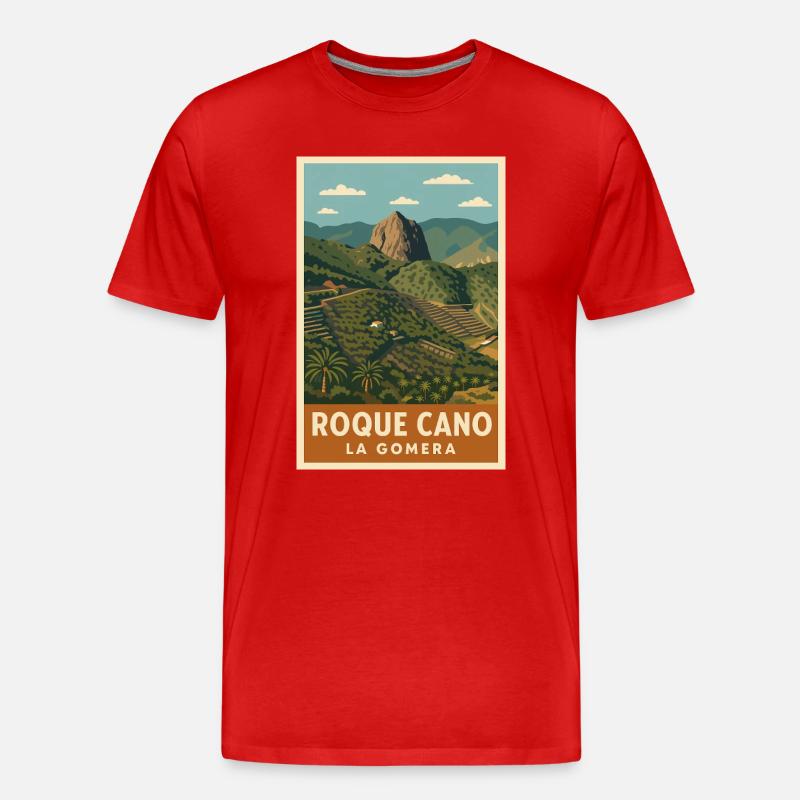 Roque Cano La Gomera - Männer Premium Bio T-Shirt - Rot