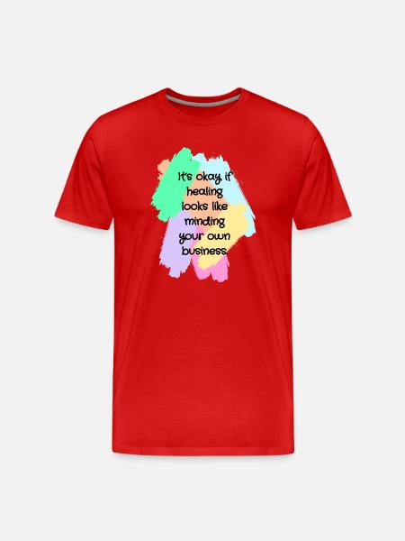 Healing Boundaries Slogan - Men's Premium Organic T-Shirt - red