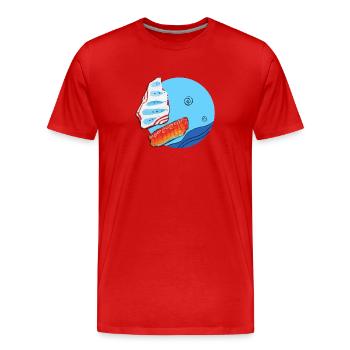 Bateau à voiles - T-shirt bio Premium Homme - rouge - Devant - Damien (186cm)