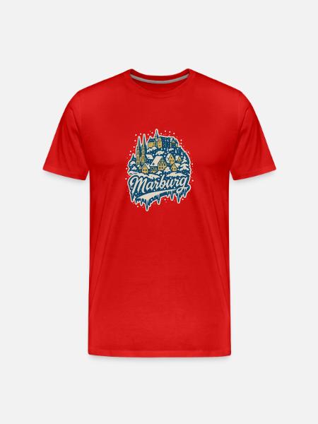 Marburg in winter magic - Men's Premium Organic T-Shirt - red