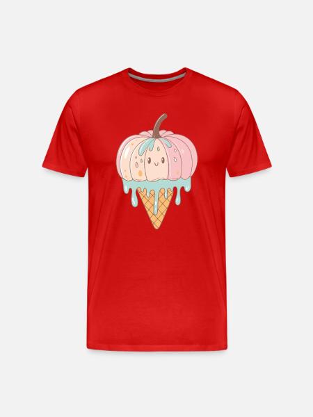 Pastel Kawaii Glazed Pumpkin - Men's Premium Organic T-Shirt - red