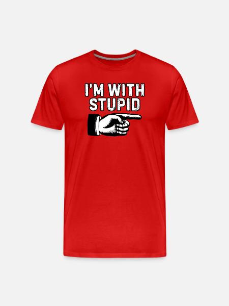 Im With Stupid Pointing Graphic - Men's Premium Organic T-Shirt - red