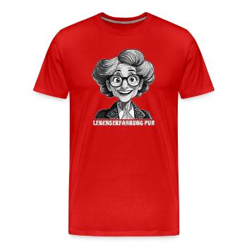 ÄLTERE FRAU LEBENSERFAHRUNG PUR - Männer Premium Bio T-Shirt - Rot - Vorne - Damien (186cm)