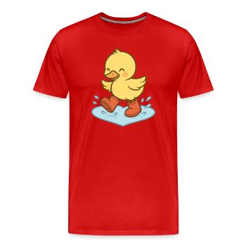 QuackSplash Canard en caoutchouc dans les bottes - T-shirt bio Premium Homme - rouge - Devant - Damien (186cm)