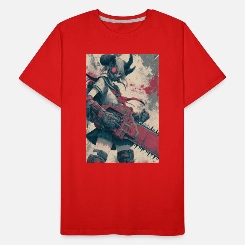 Crimson Chainsaw Hunter Men's Premium Organic T-Shirt