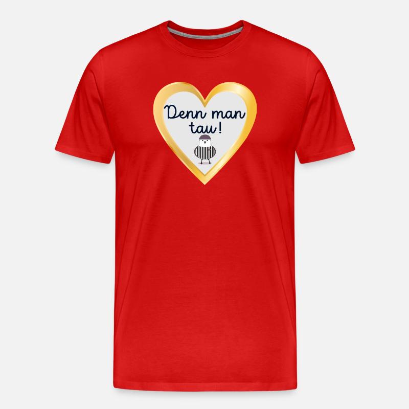 Plattdeutsch Sprüche Möwe Starten - Männer Premium Bio T-Shirt - Rot