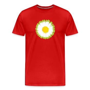 Sunny Daisy Pop Flower - Men's Premium Organic T-Shirt - red - Front - Damien (186cm)