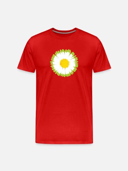 Sunny Daisy Pop Flower - Men's Premium Organic T-Shirt - red
