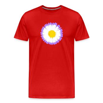 Marguerite violette fleurie avec noyau jaune - T-shirt bio Premium Homme - rouge - Devant - Damien (186cm)