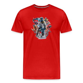 Motocross Hurricane: Various Spoerarten Parade - Men's Premium Organic T-Shirt - red - Front - Damien (186cm)