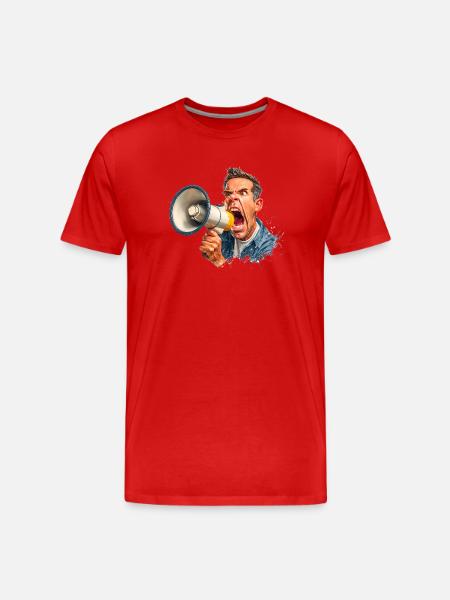Loud call with megaphone - Men's Premium Organic T-Shirt - red