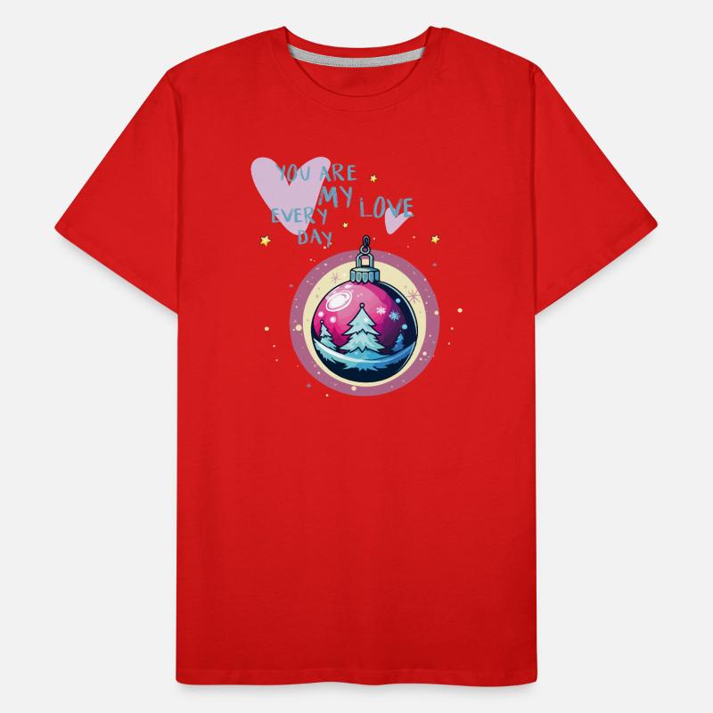Weihnachtskugel Liebe  Männer Premium Bio T-Shirt
