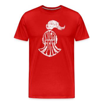 Casque de chevalier chevalier - T-shirt bio Premium Homme - rouge - Devant - Damien (186cm)