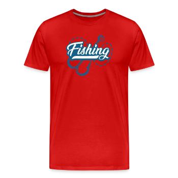 Hameçons de pêche - T-shirt bio Premium Homme - rouge - Devant - Damien (186cm)