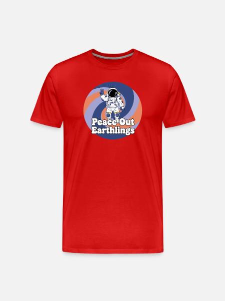 Astronaut Peace Out Earthlings - Men's Premium Organic T-Shirt - red