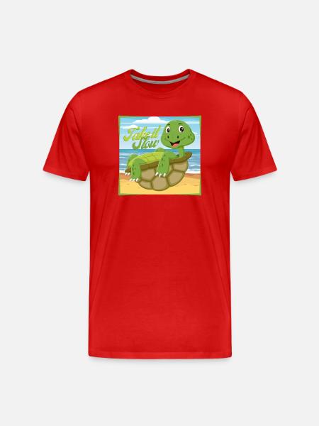 Take it Slow – Chill Turtle - Men's Premium Organic T-Shirt - red