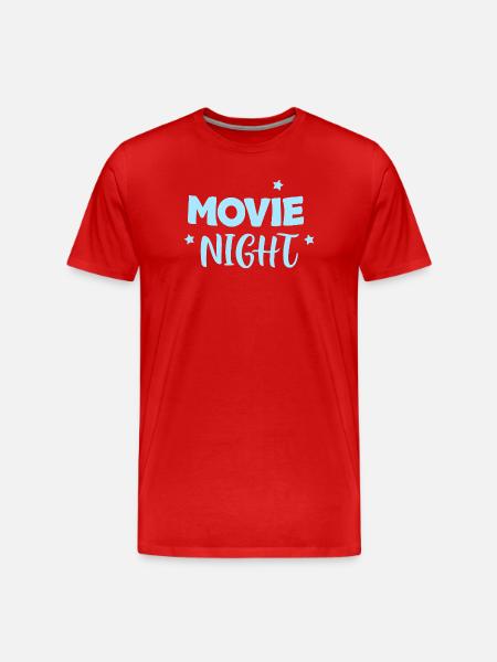 Movie Night Pastel Blue Stars - Men's Premium Organic T-Shirt - red