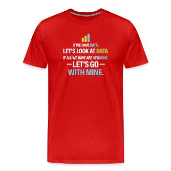 Regardons les données - Data Science Statistiques Données - T-shirt bio Premium Homme - rouge - Devant - Damien (186cm)