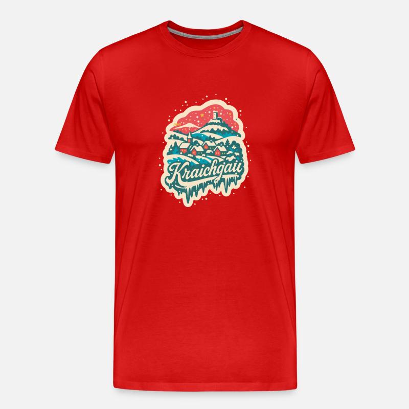Kraichgau Baden Württemberg Winter - Männer Premium Bio T-Shirt - Rot
