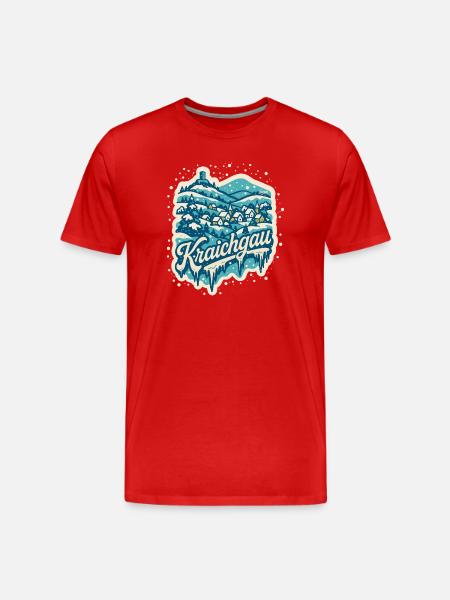 Kraichgau Winter Landscape - Men's Premium Organic T-Shirt - red