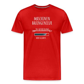 Ingénieur mécanique Études de génie mécanique Profession - T-shirt bio Premium Homme - rouge - Devant - Damien (186cm)