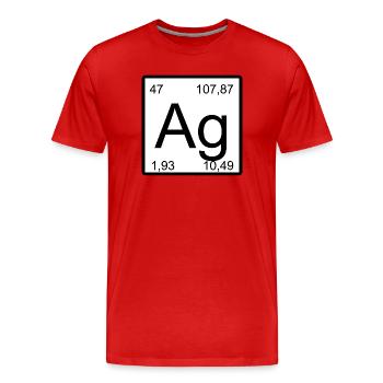 Ag Period Symbol Minimum Pressure - Men's Premium Organic T-Shirt - red - Front - Damien (186cm)