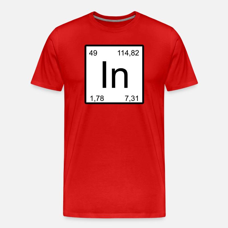 Typographie à éléments minimes de l’Indium - T-shirt bio Premium Homme - rouge