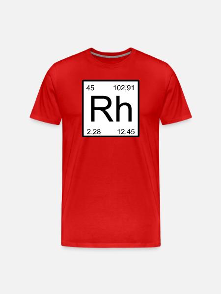 Rhodium Periodensymbol Kunst - Männer Premium Bio T-Shirt - Rot