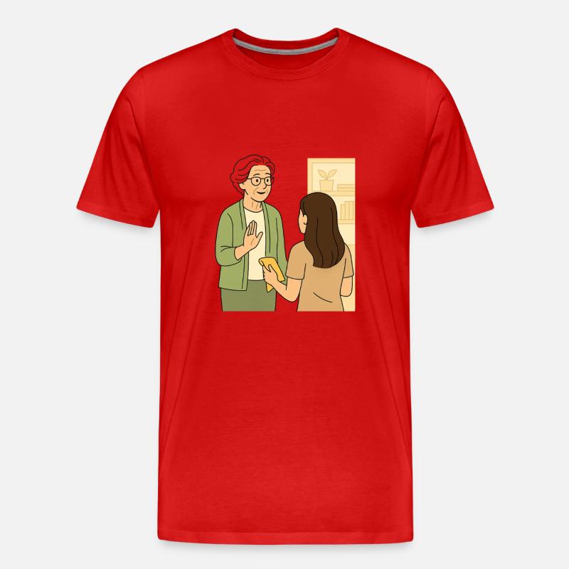 Oma Karin - Männer Premium Bio T-Shirt - Rot