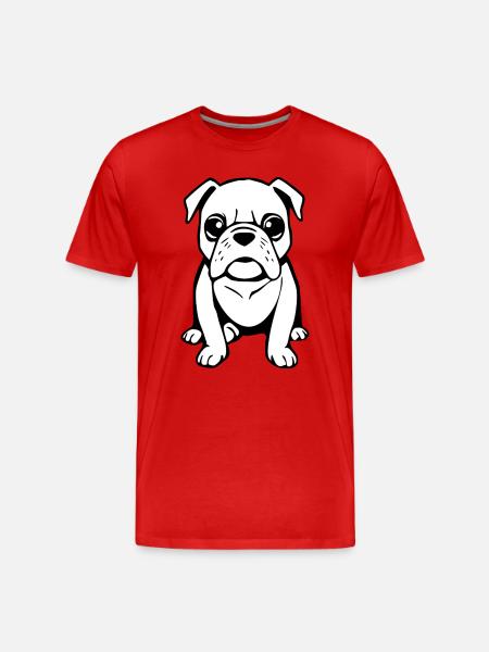 Bulldogs Dogs T-shirt Gift - Men's Premium Organic T-Shirt - red