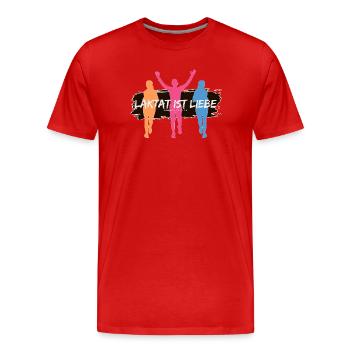 Lactate, c’est l’amour – Édition Runner - T-shirt bio Premium Homme - rouge - Devant - Damien (186cm)