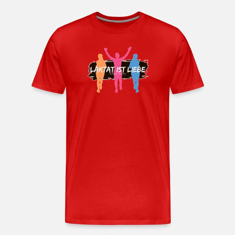 Lactate, c’est l’amour – Édition Runner - T-shirt bio Premium Homme - rouge
