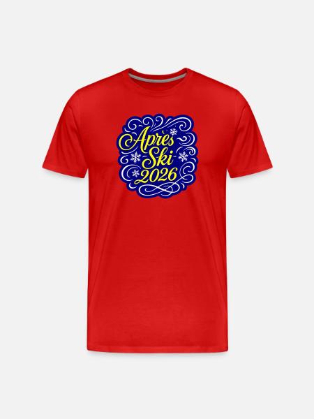 Soirée après-ski 2026 - T-shirt bio Premium Homme - rouge