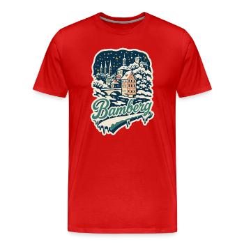 Bamberg Winter Magic - Men's Premium Organic T-Shirt - red - Front - Damien (186cm)