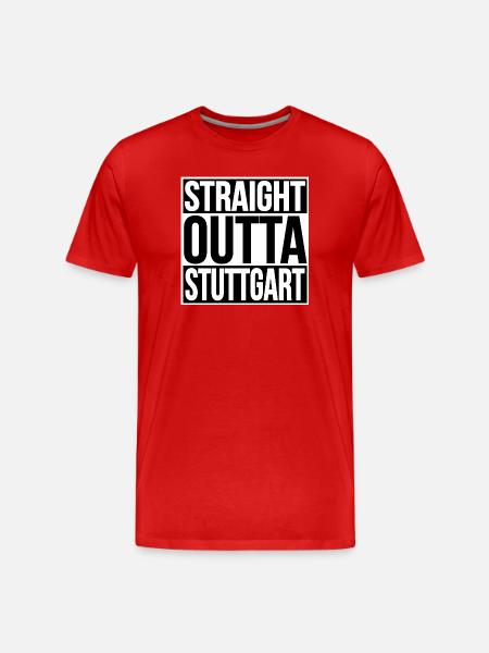 Straight Outta Stuttgart - Männer Premium Bio T-Shirt - Rot