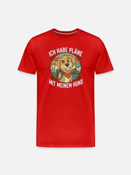 J’ai des projets avec mon chien - T-shirt bio Premium Homme - rouge