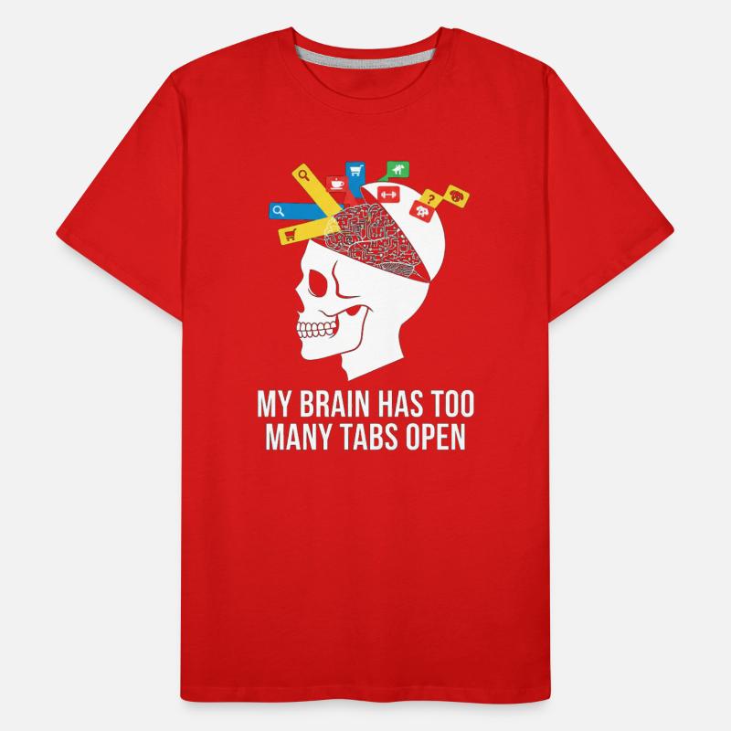 Tabs Open Skull Brain Meme Men's Premium Organic T-Shirt