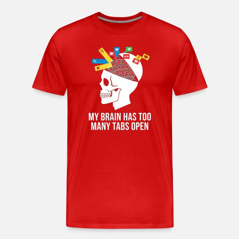 Tabs öffnen Schädelhirn Meme - Männer Premium Bio T-Shirt - Rot