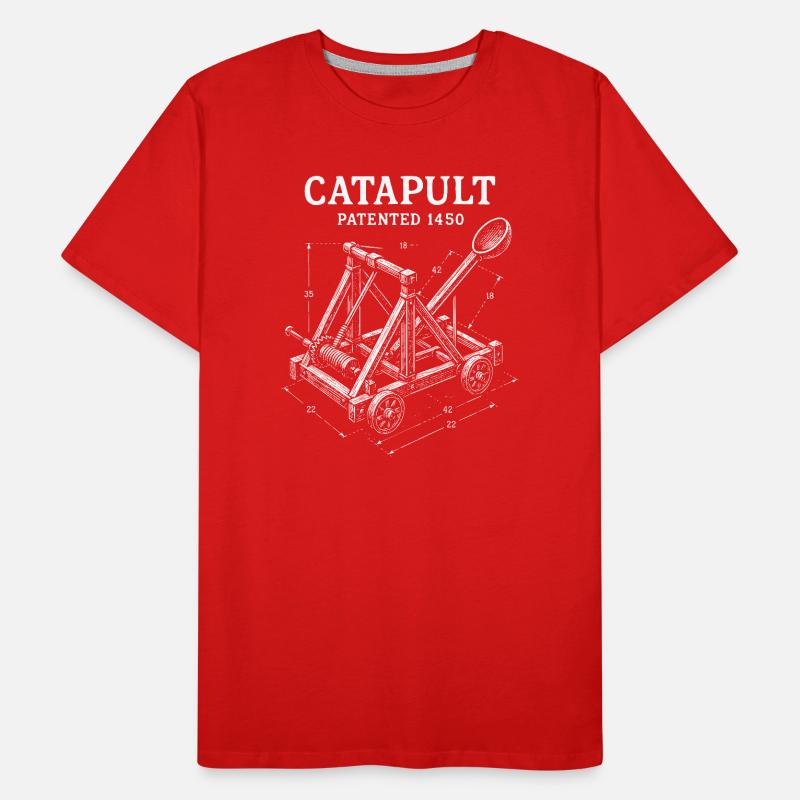 Conception de plan mécanique de catapulte T-shirt bio Premium Homme
