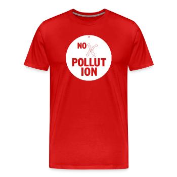 NO POLLUTION - Männer Premium Bio T-Shirt - Rot - Vorne - Damien (186cm)