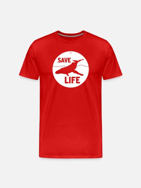 SAVE LIFE - Männer Premium Bio T-Shirt - Rot