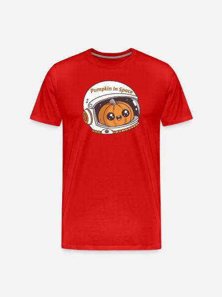 Space Astronaut Pumpkin - Men's Premium Organic T-Shirt - red