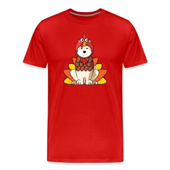 Hokkaido Dog Thanksgiving Turkey Costume Dog Mom - Men's Premium Organic T-Shirt - red - Front - Damien (186cm)