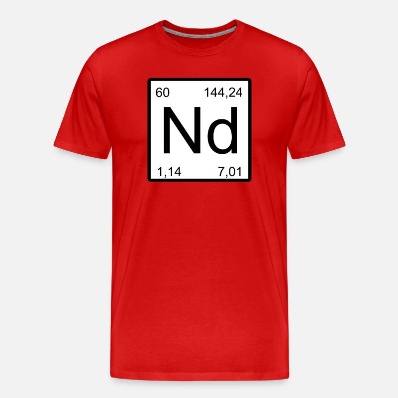 Neodym Symbol Minimalkunst - Männer Premium Bio T-Shirt - Rot