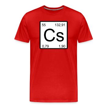 Cesium Element Quadrat - Männer Premium Bio T-Shirt - Rot - Vorne - Damien (186cm)