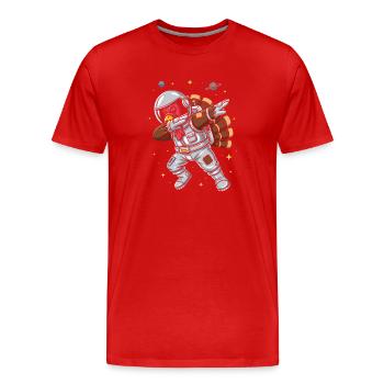 Astronaut duck in space - Men's Premium Organic T-Shirt - red - Front - Damien (186cm)