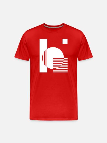 Geometric Mono Circle Stripes - Men's Premium Organic T-Shirt - red