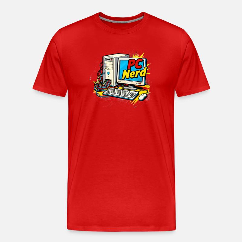 Nerd per PC - Maglietta ecologica premium da uomo - rosso